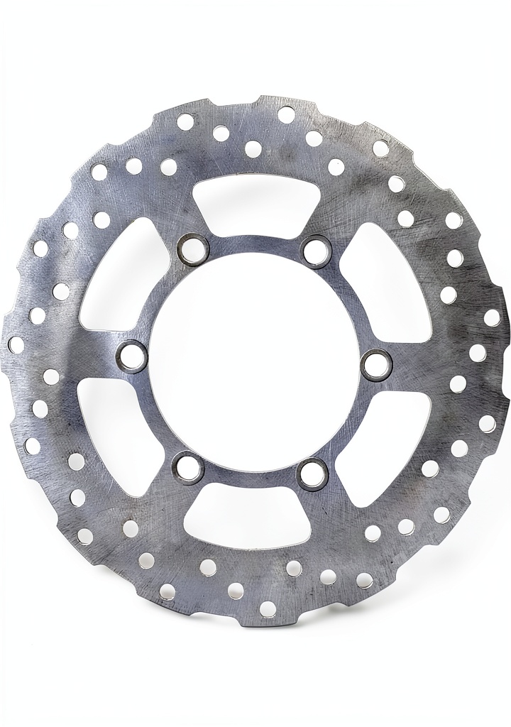 NICHE disc rotor installed on a Kawasaki KLX250 during a mountain ride