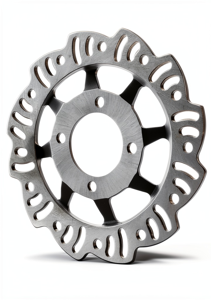 GOOFIT 33mm ceramic front disc rotor installed on a dirt bike in a dusty off‑road setting