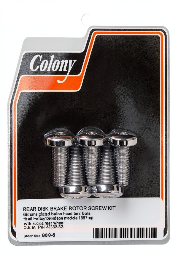 Rear Brake Rotor Bolts Colony Chrome Torx Set-0