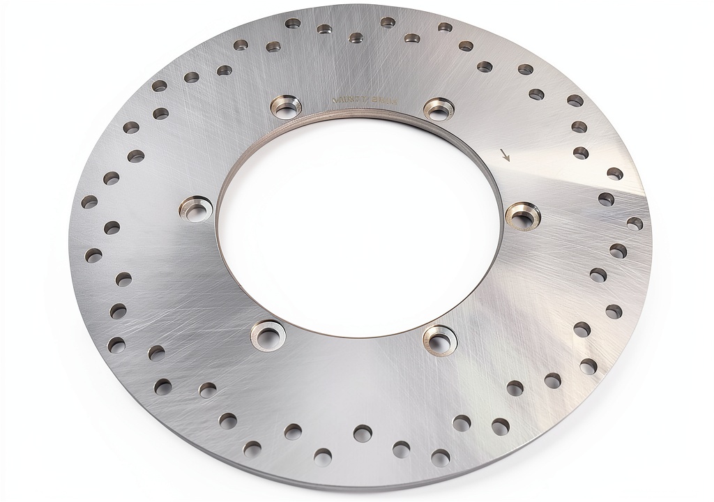 M MATI stainless steel rear brake rotor installed on a Honda VTX1300